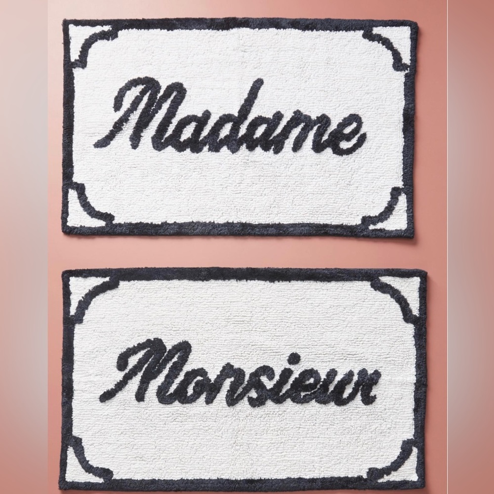 Anthropologie his and hers bath mats
